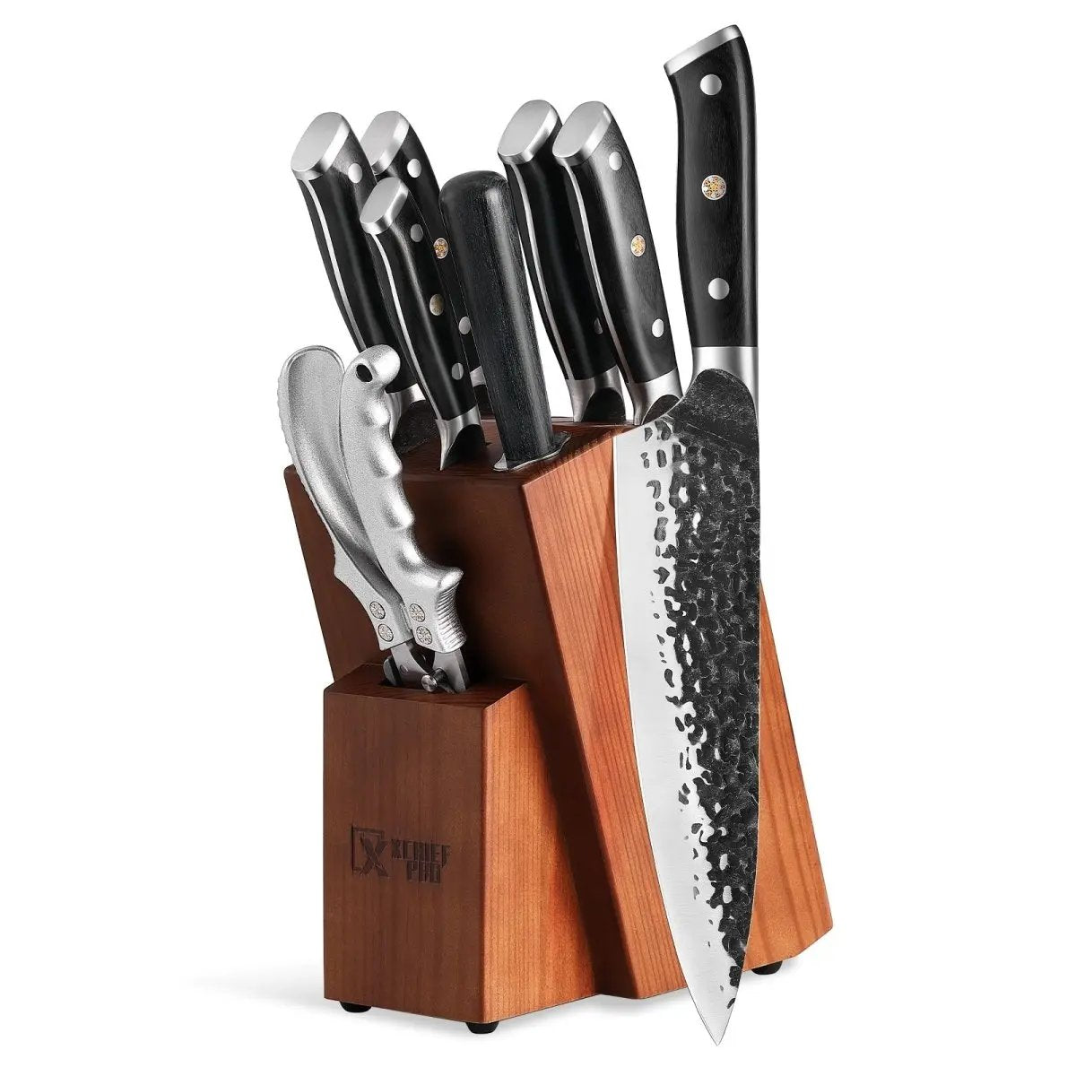 9 Pieces Knife Set with Block - XCHIEF PROKnife Set