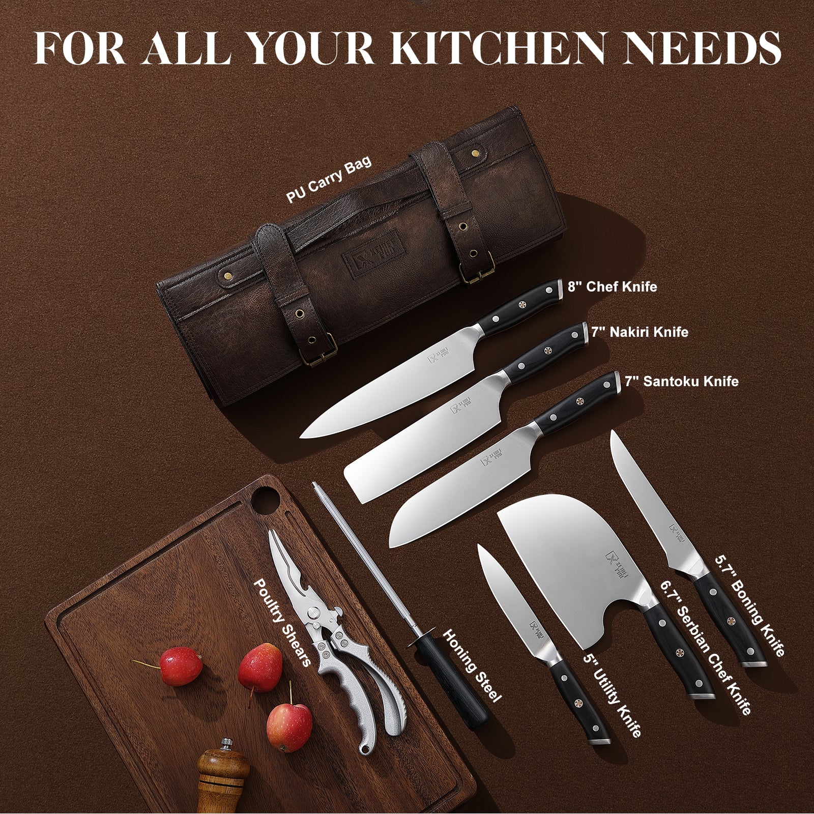 Knife Set with Bag-Silver XCHIEF PRO