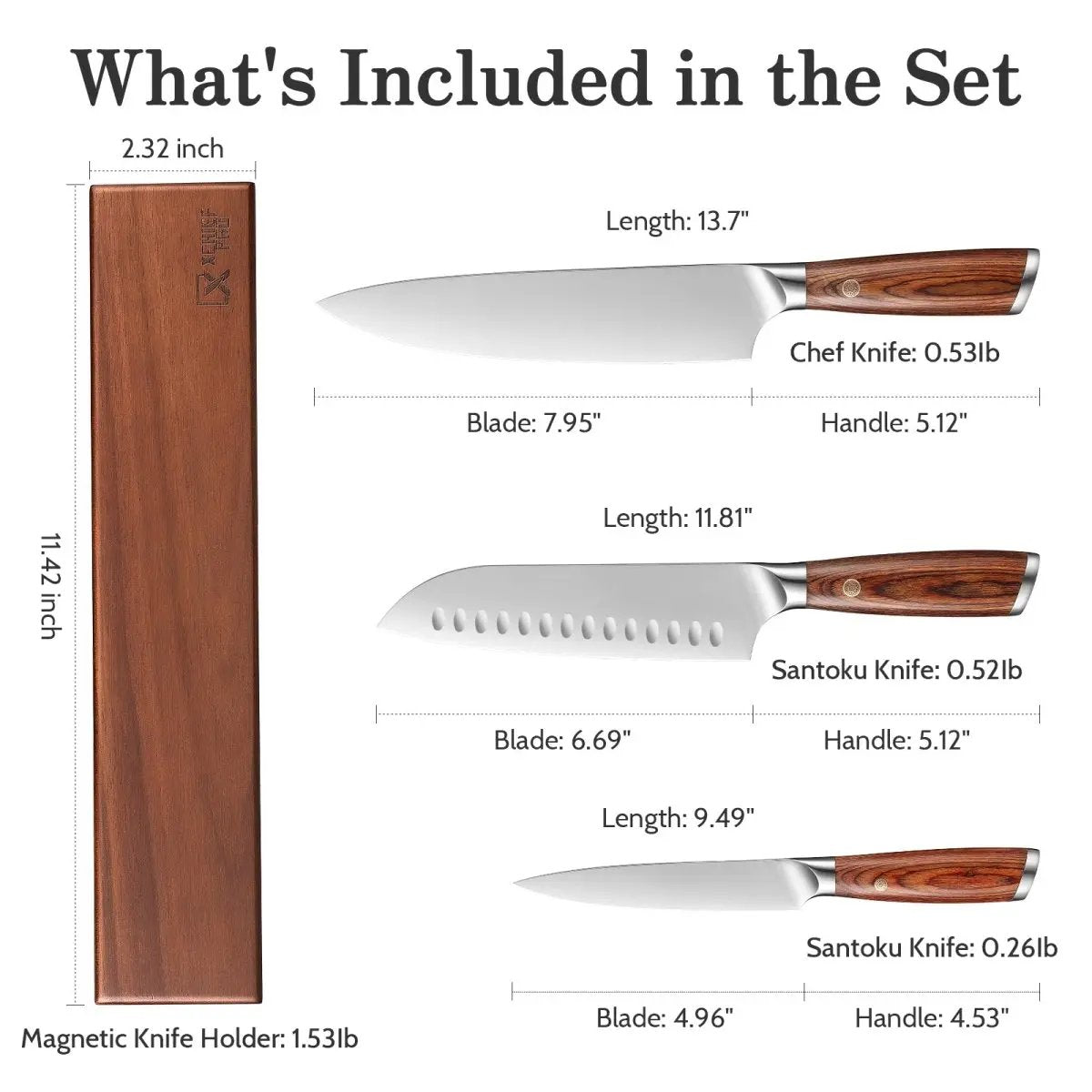 Magnetic kitchen knife set - XCHIEF PROKnife Set