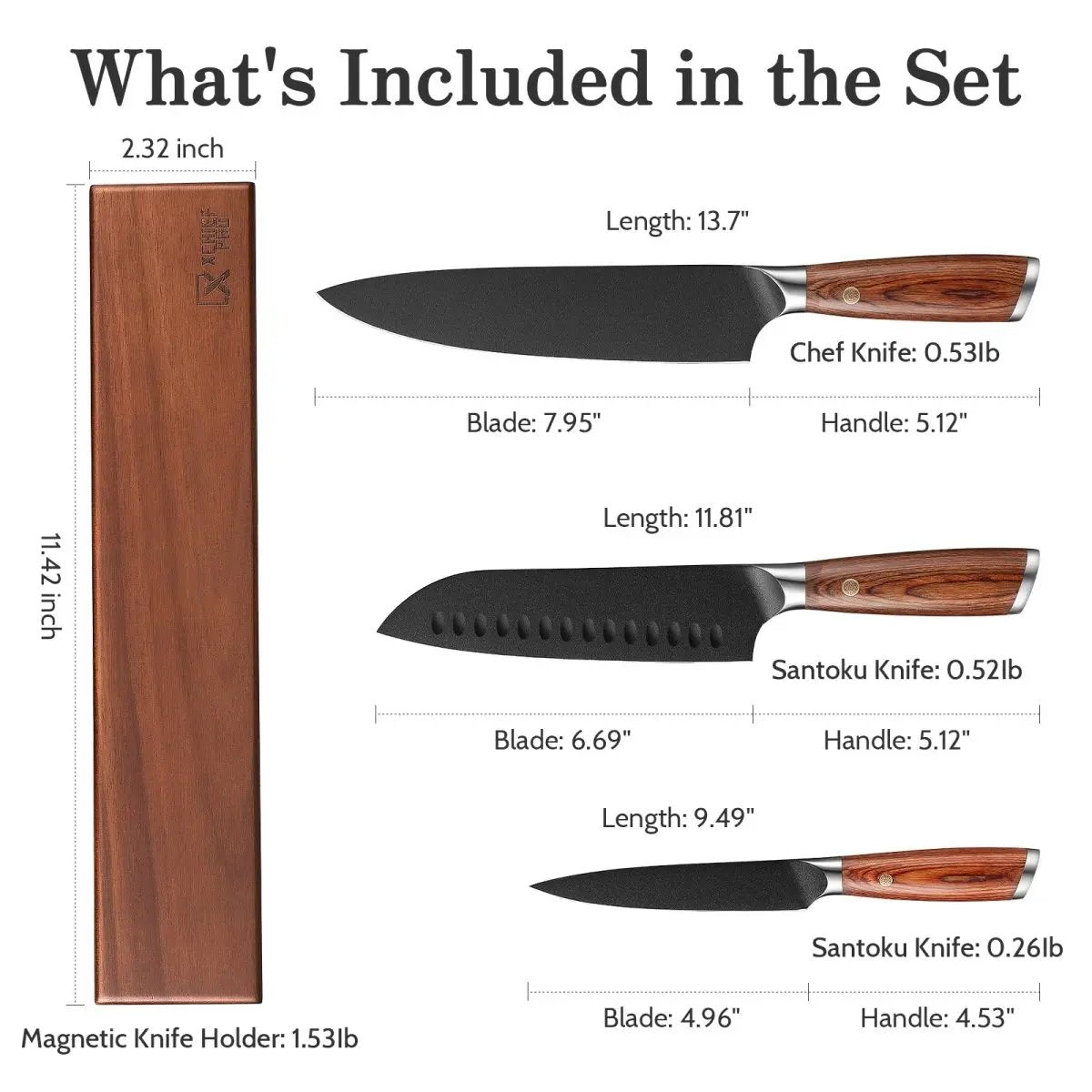 Magnetic suction kitchen knife set - XCHIEF PROKnife Set