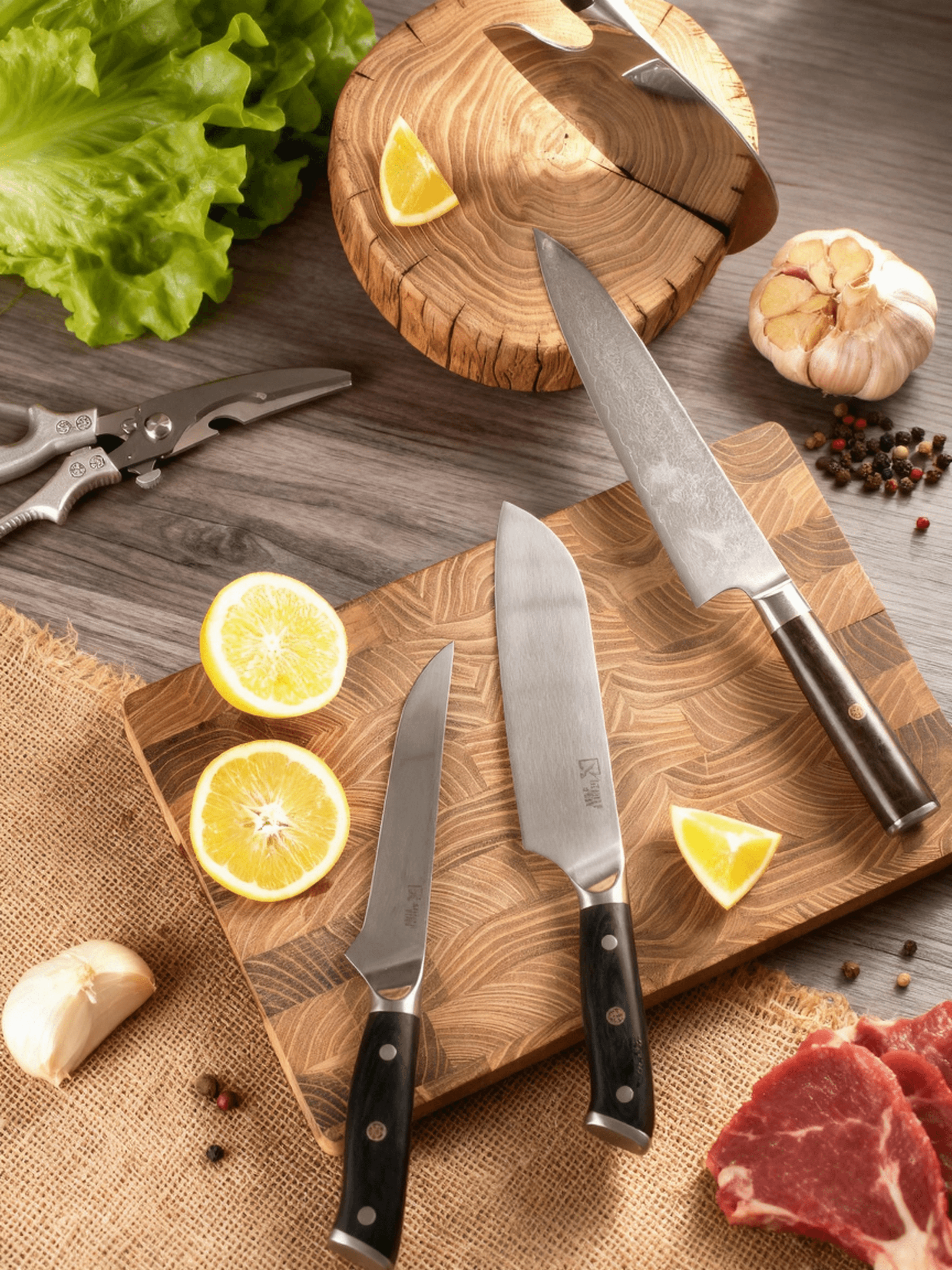 Knife Set with Bag-Silver